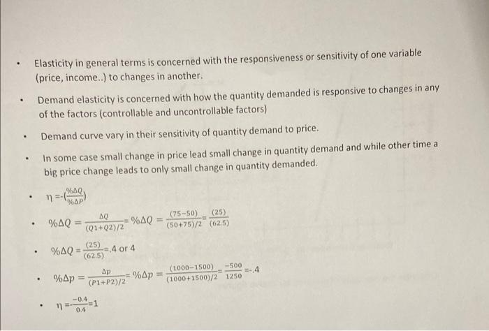 Solved A) What Is The Elasticity Of Demand? B) Determine The | Chegg.com