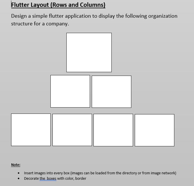Solved Flutter Layout (Rows and Columns) Design a simple | Chegg.com