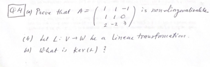 Solved (94 (a) Prove That A=111-1) Is Non-diagonalizable | Chegg.com