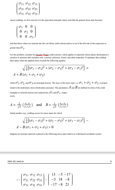 Solved When a material is placed under a state of stress, it | Chegg.com