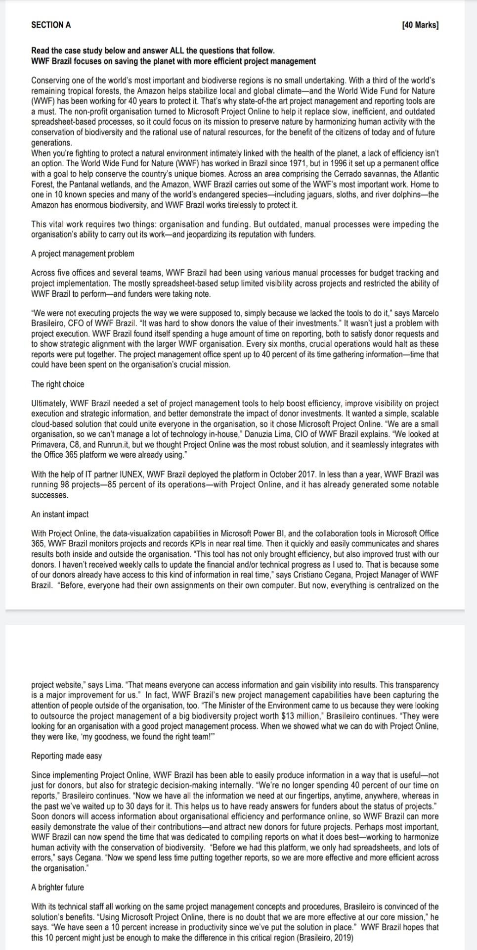 Solved SECTION A [40 Marks] Read the case study below and | Chegg.com