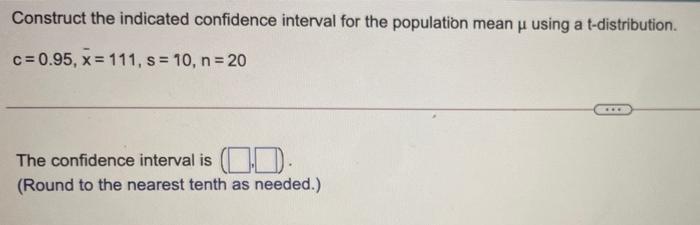 Solved Construct the indicated confidence interval for the | Chegg.com