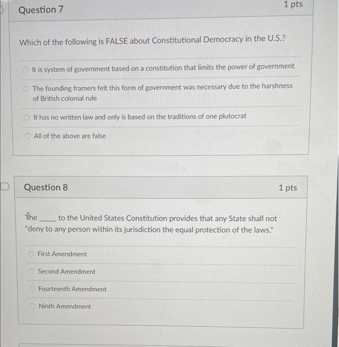 Which of the following is FALSE about Constitutional | Chegg.com