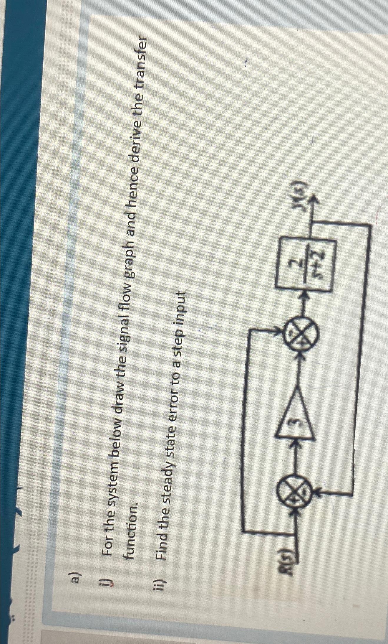 Solved a)j) ﻿For the system below draw the signal flow graph | Chegg.com