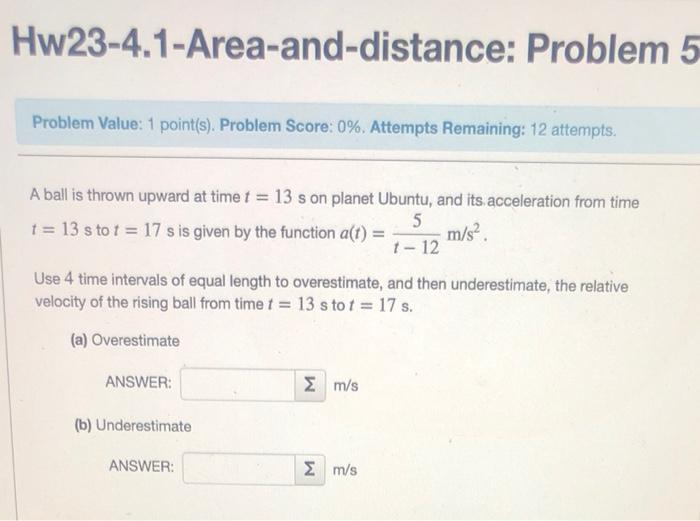 Solved Hw23-4.1-Area-and-distance: Problem 5 Problem Value: | Chegg.com