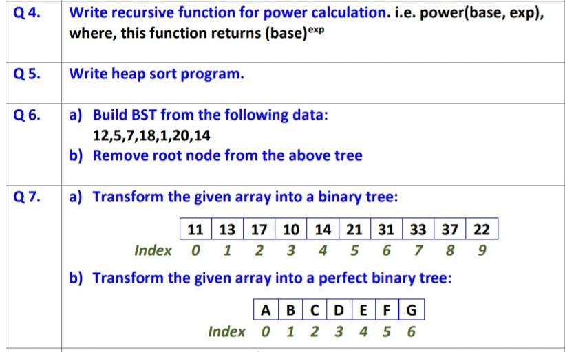 Solved Solve all questions except Q5 (Note:: q4 will be | Chegg.com