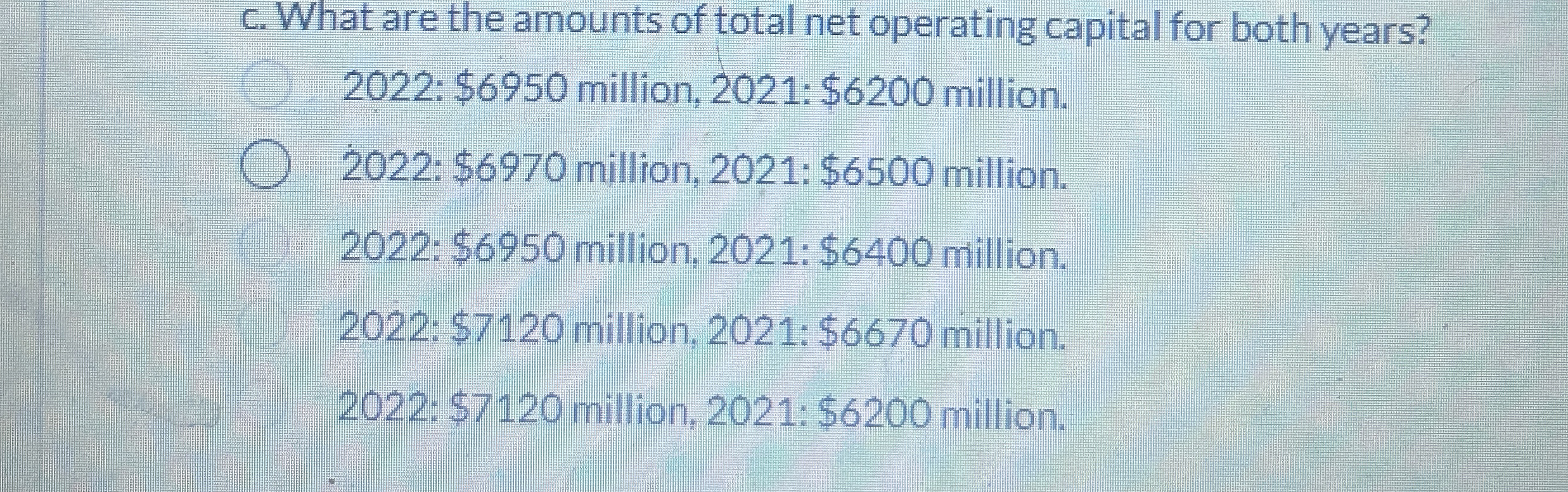 Solved c. ﻿What are the amounts of total net operating | Chegg.com