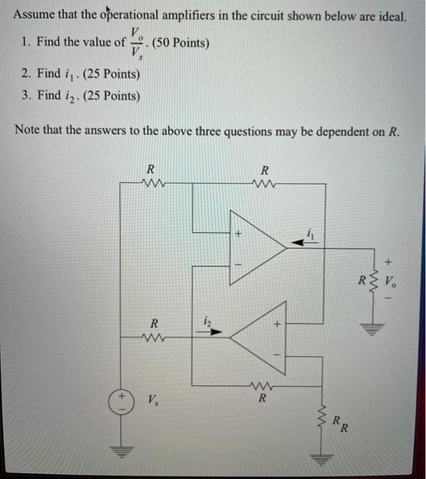 Solved Assume That The Operational Amplifiers In The Circuit | Chegg.com