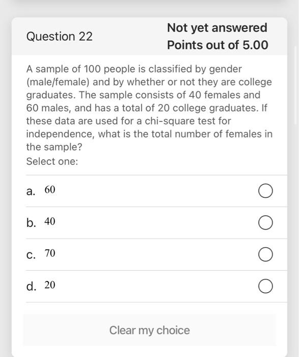 Solved Not yet answered Question 22 Points out of 5.00 A | Chegg.com