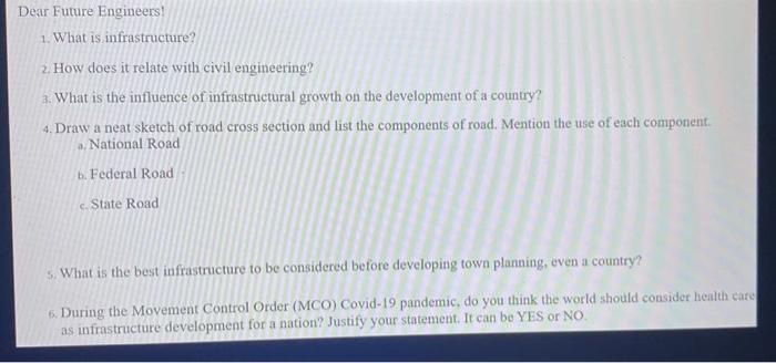 4. Draw a neat sketch of road cross section and list the components of road. Mention the use of each component.
a. National R
