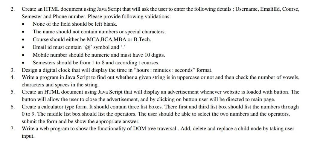 Solved . . . . . . 2. Create an HTML document using | Chegg.com