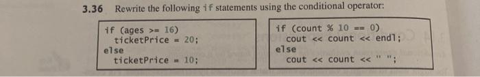 Solved 3.36 Rewrite the following if statements using the | Chegg.com