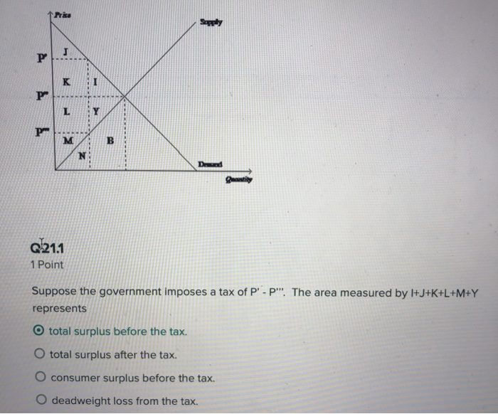 Solved Price Q21 1 1 Point Suppose The Government Imposes Chegg Com