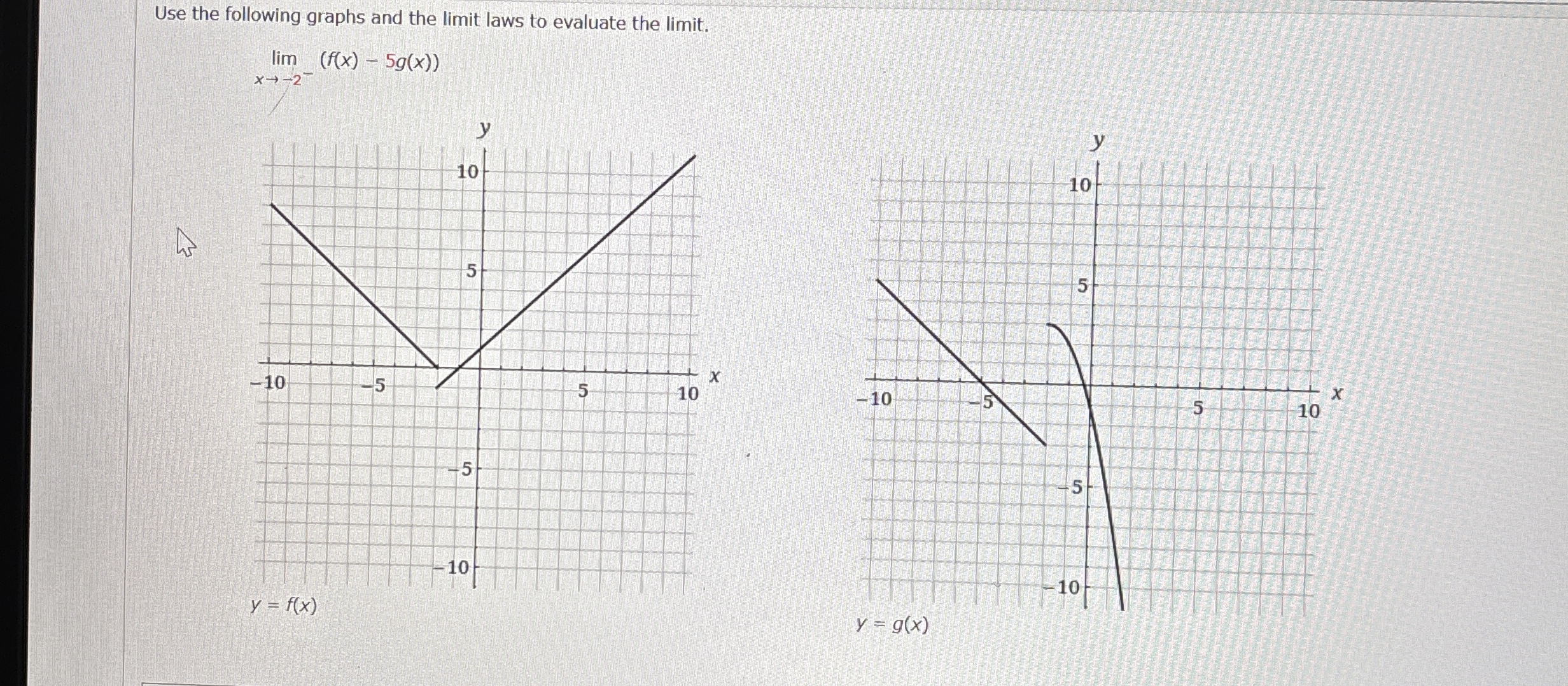 Solved Use the following graphs and the limit laws to | Chegg.com