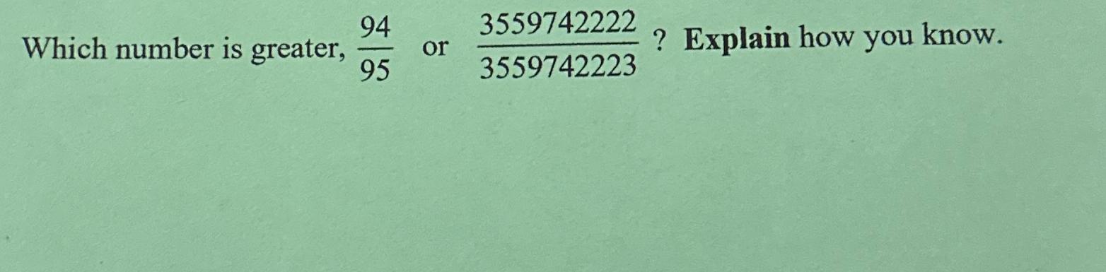 Solved Which number is greater, 9495 ﻿or | Chegg.com