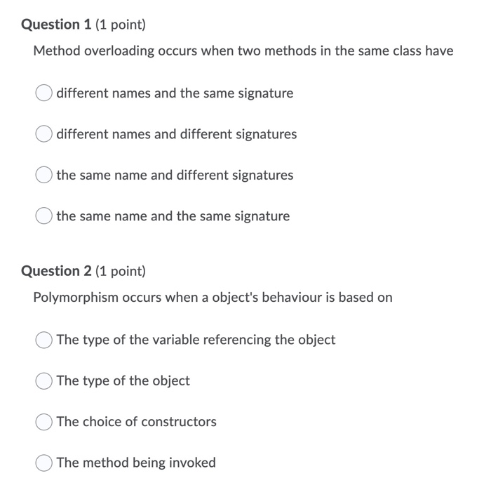 What is the necessity of method overloading? The same thing can be done by  having multiple methods with different method names. - Quora