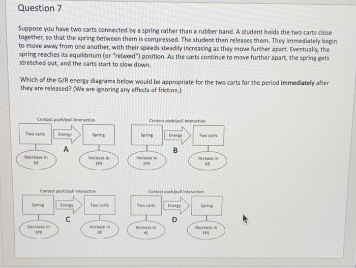 Solved Question 7 Suppose You Have Two Carts Connected By A | Chegg.com