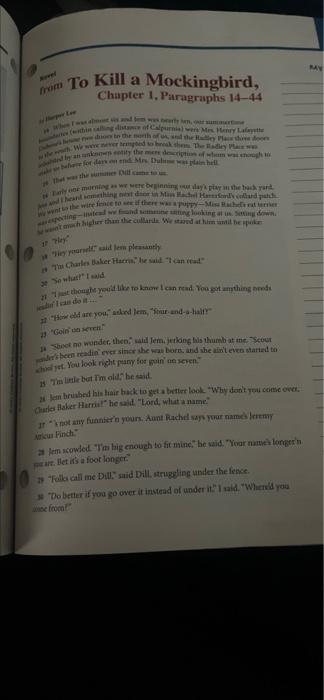 to kill a mockingbird chapter 14 questions and answers
