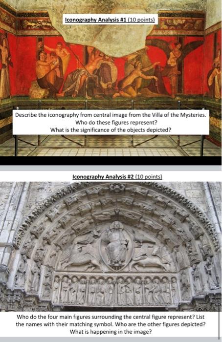 Describe the iconography from central image from the | Chegg.com
