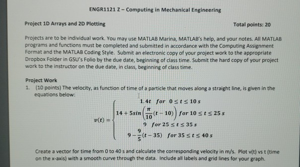 Solved ENGR1121 2 - Computing in Mechanical Engineering | Chegg.com
