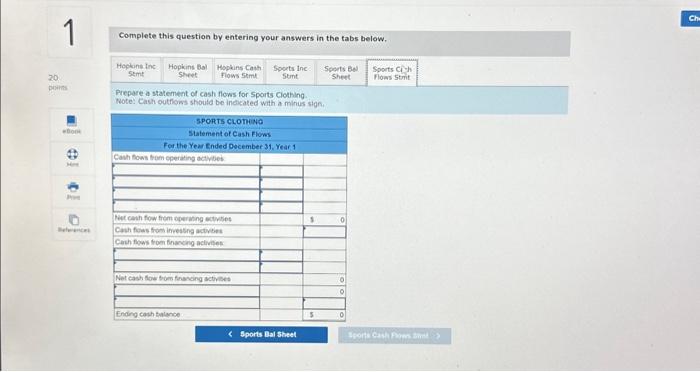 Solved 20 points eBook Hint Print References The following | Chegg.com
