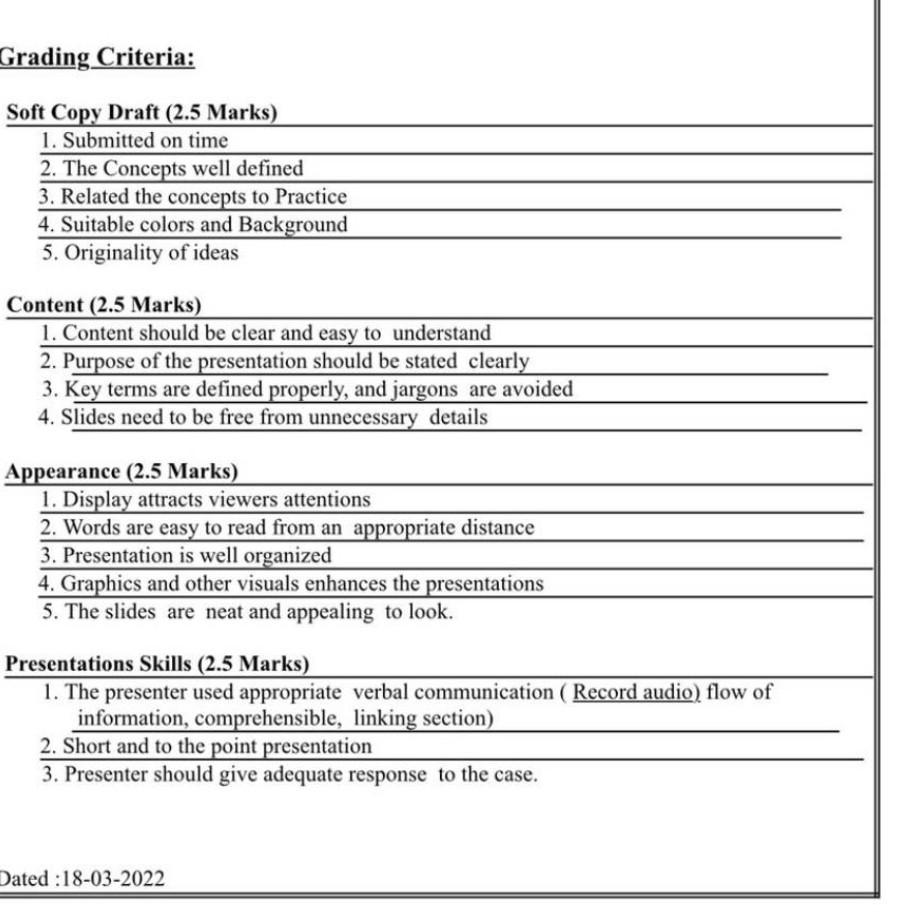 group presentation assignment listening answers