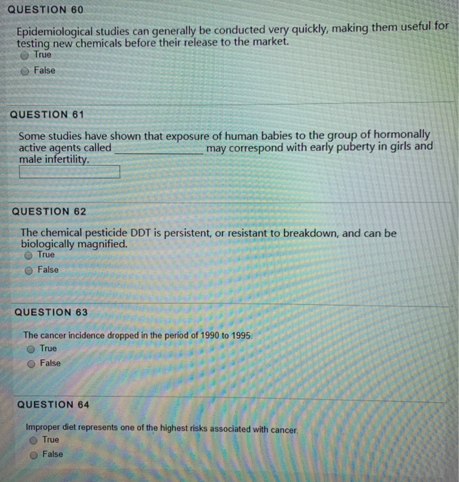 Solved QUESTION 60 Epidemiological studies can generally be