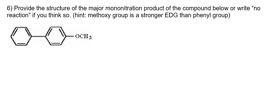 Solved Provide the structure of the major mononitration | Chegg.com