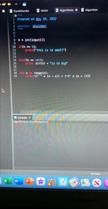 Solved I typed in the code in python but when i run it it | Chegg.com
