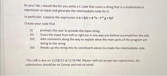 Solved As your lab, I would like for you write a C code that | Chegg.com