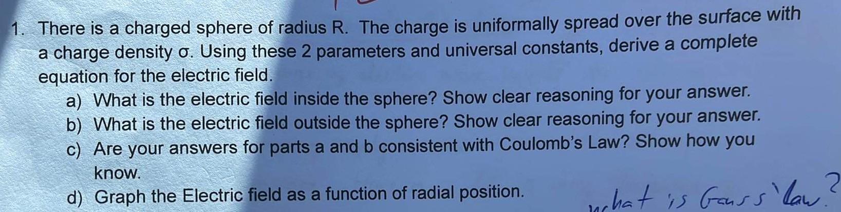Solved There is a charged sphere of radius R. The charge is | Chegg.com