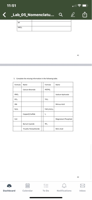 Solved 1. Complete the missing information in the table | Chegg.com