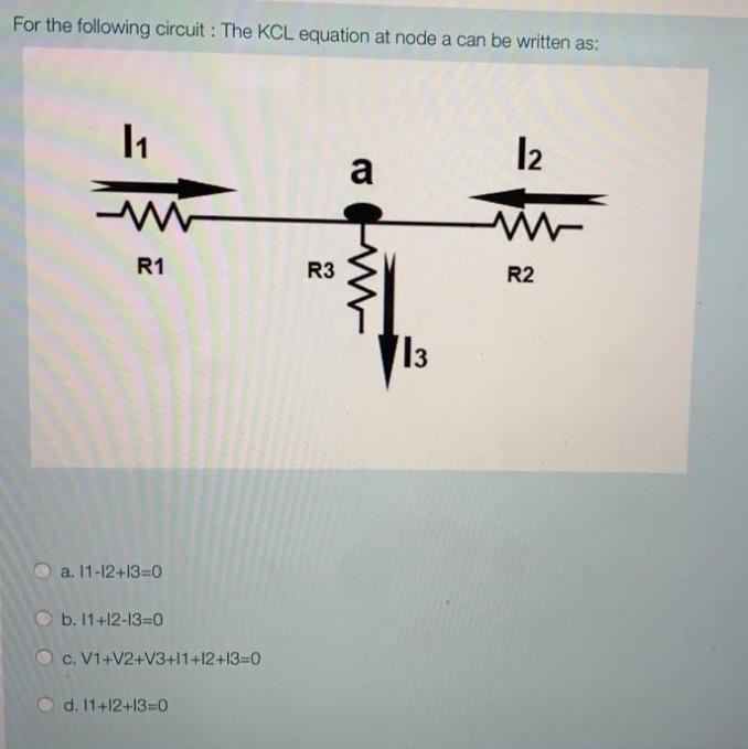 Solved For the following circuit : The KCL equation at node | Chegg.com