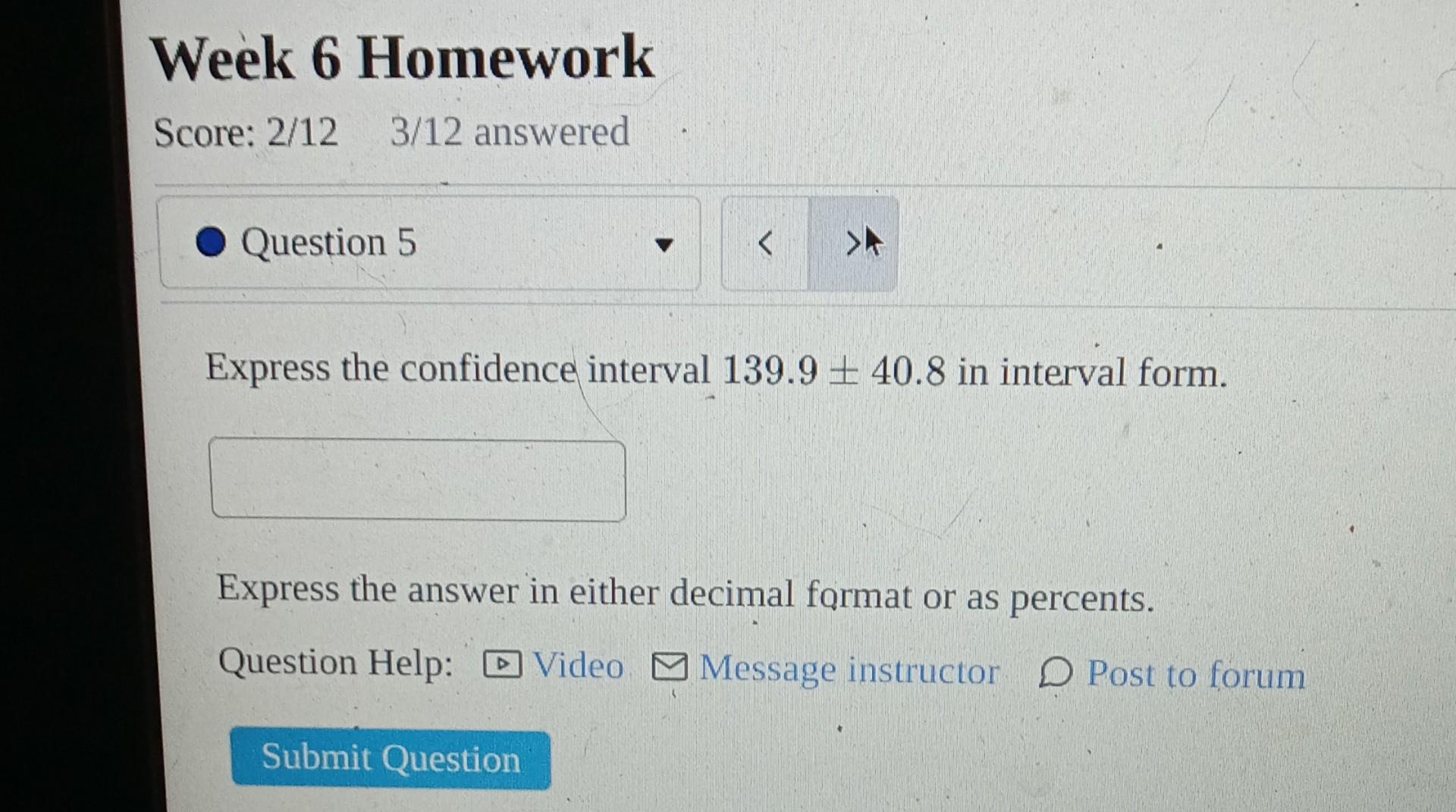 Solved Express the confidence interval \\( 139.9 \\pm 40.8 | Chegg.com