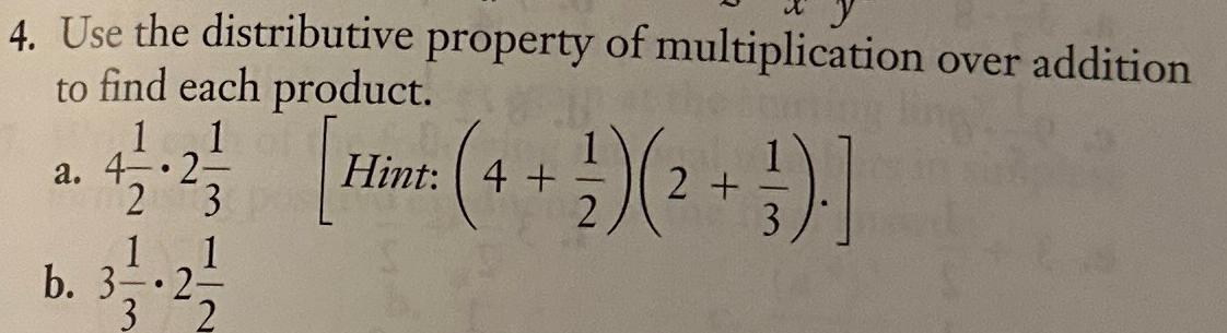 Solved Use The Distributive Property Of Multiplication Over | Chegg.com