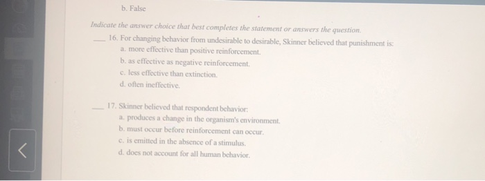 Solved b. False Indicate the answer choice that best | Chegg.com