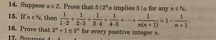 Solved Na N 10 Prove That 3 52n 1 For Every Integer N 2 Chegg Com