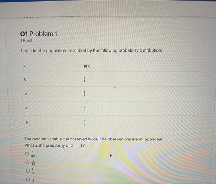 Solved Q1 Problem 1 1 Point Consider The Population | Chegg.com