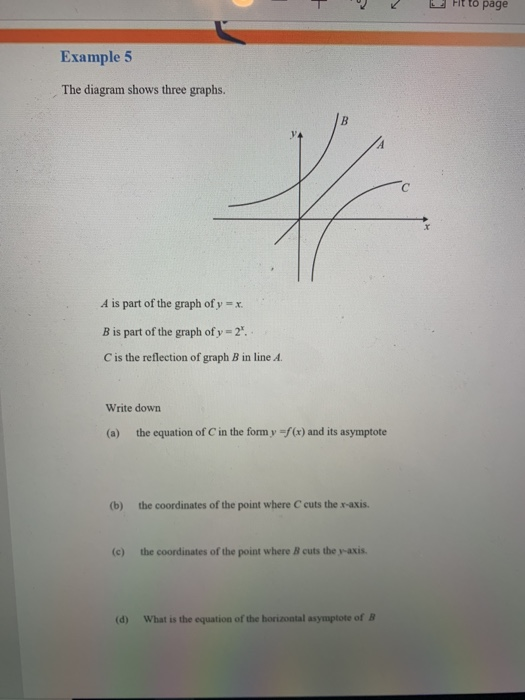 Solved To Page Example 5 The Diagram Shows Three Graphs A Chegg Com