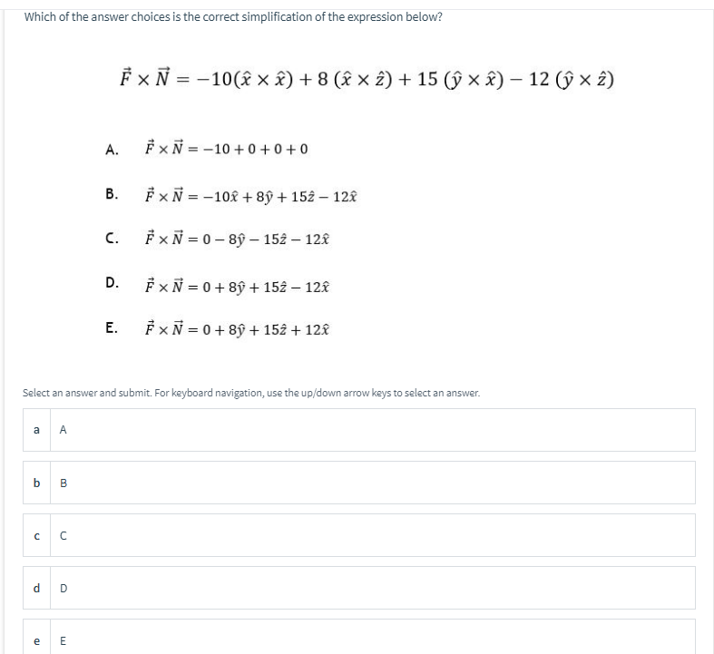 Solved Which of the answer choices is the correct | Chegg.com