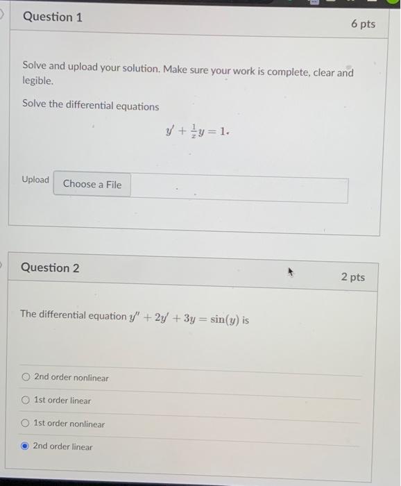 Solved Solve and upload your solution. Make sure your work | Chegg.com