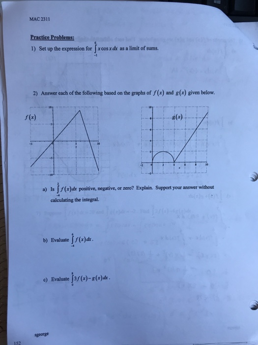 Solved Mac 2311 Practice Problems 1 Set Up The Expressi Chegg Com