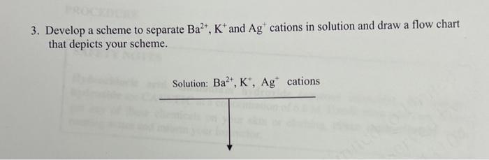 Solved 3. Develop a scheme to separate Ba2+,K+and Ag+cations | Chegg.com