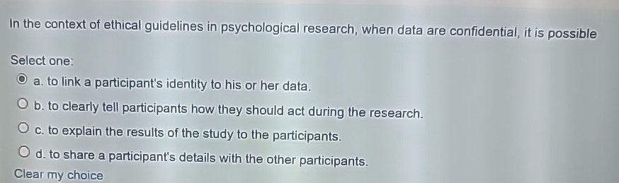Solved In the context of ethical guidelines in psychological | Chegg.com