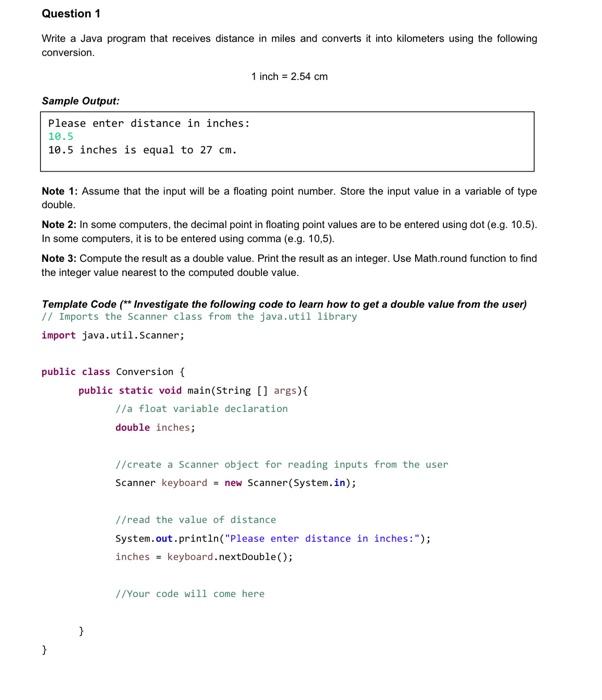 Solved Question 1 Write a Java program that receives | Chegg.com