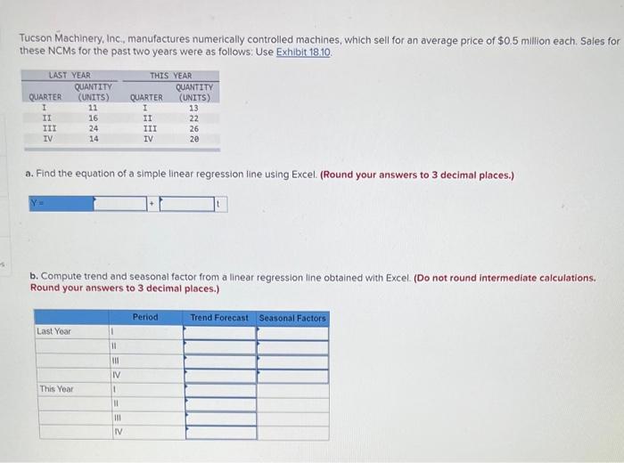 Solved Tucson Machinery, Inc,, Manufactures Numerically | Chegg.com