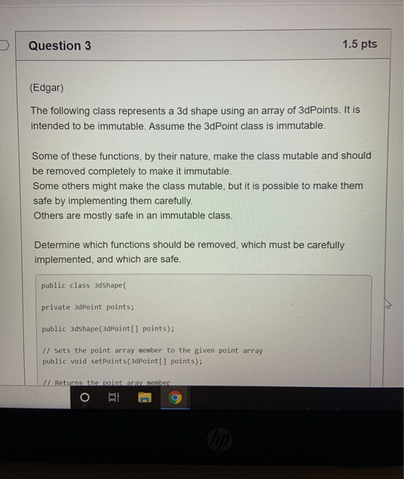 Solved: Question 1 1.5 pts (Edgar) Which following stateme