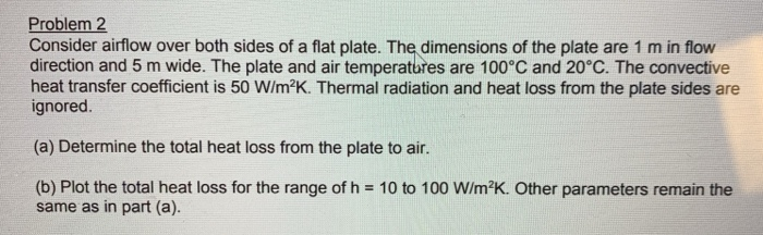 Solved Problem 2 Consider airflow over both sides of a flat | Chegg.com