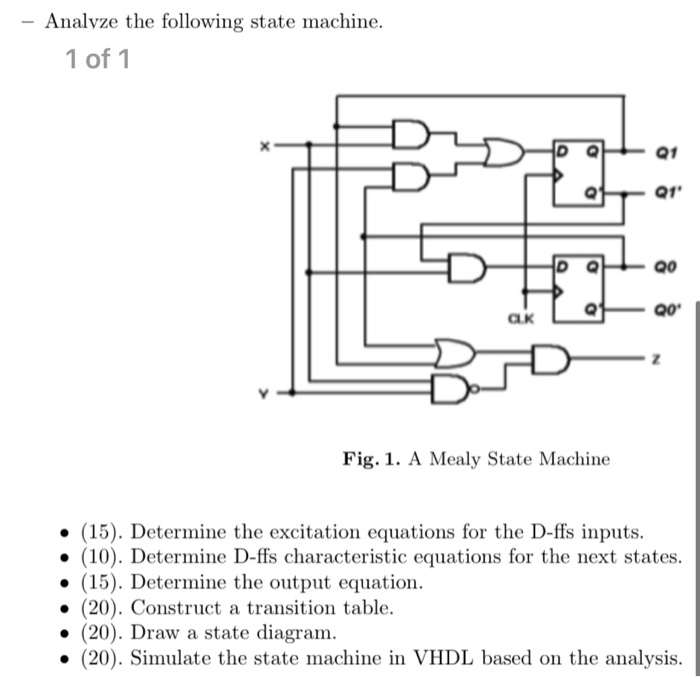 Solved - Analyze the following state machine. 1 of 1 DO Fig. | Chegg.com