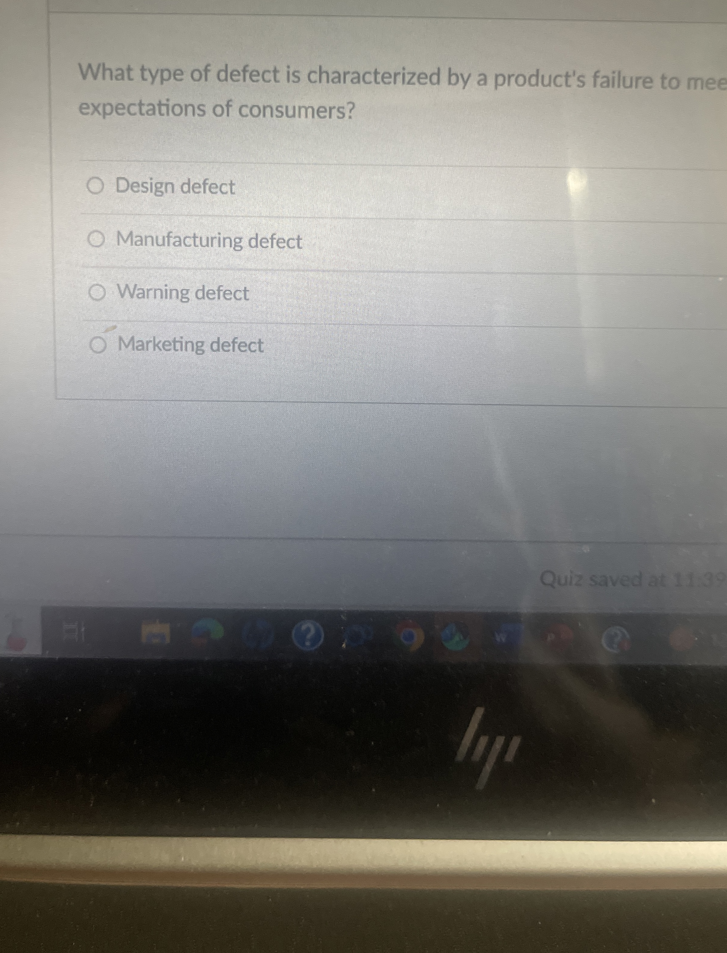 Solved What type of defect is characterized by a product's | Chegg.com